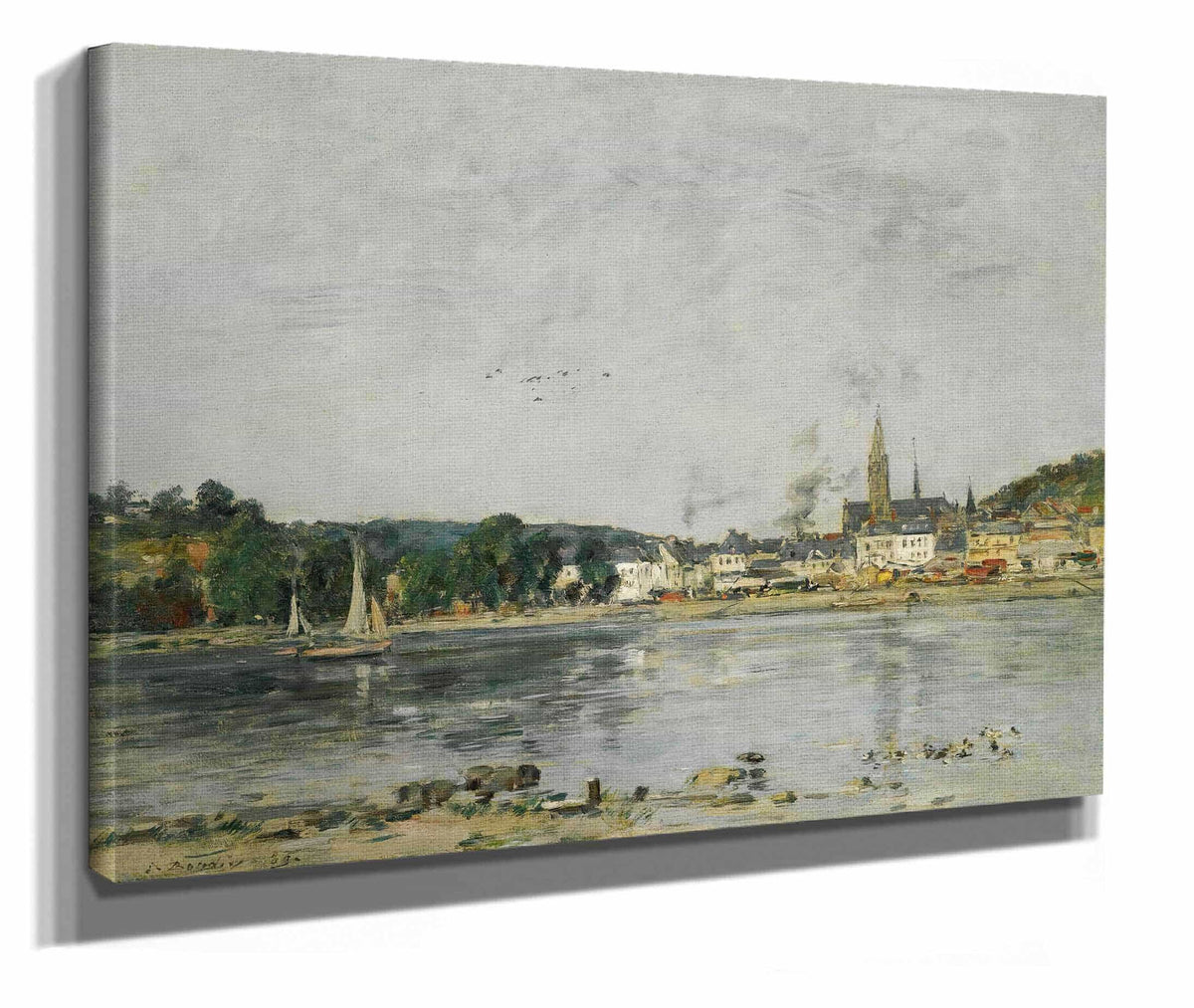 Caudebec En Caux Le Quai De La Seine by Eugene Boudin