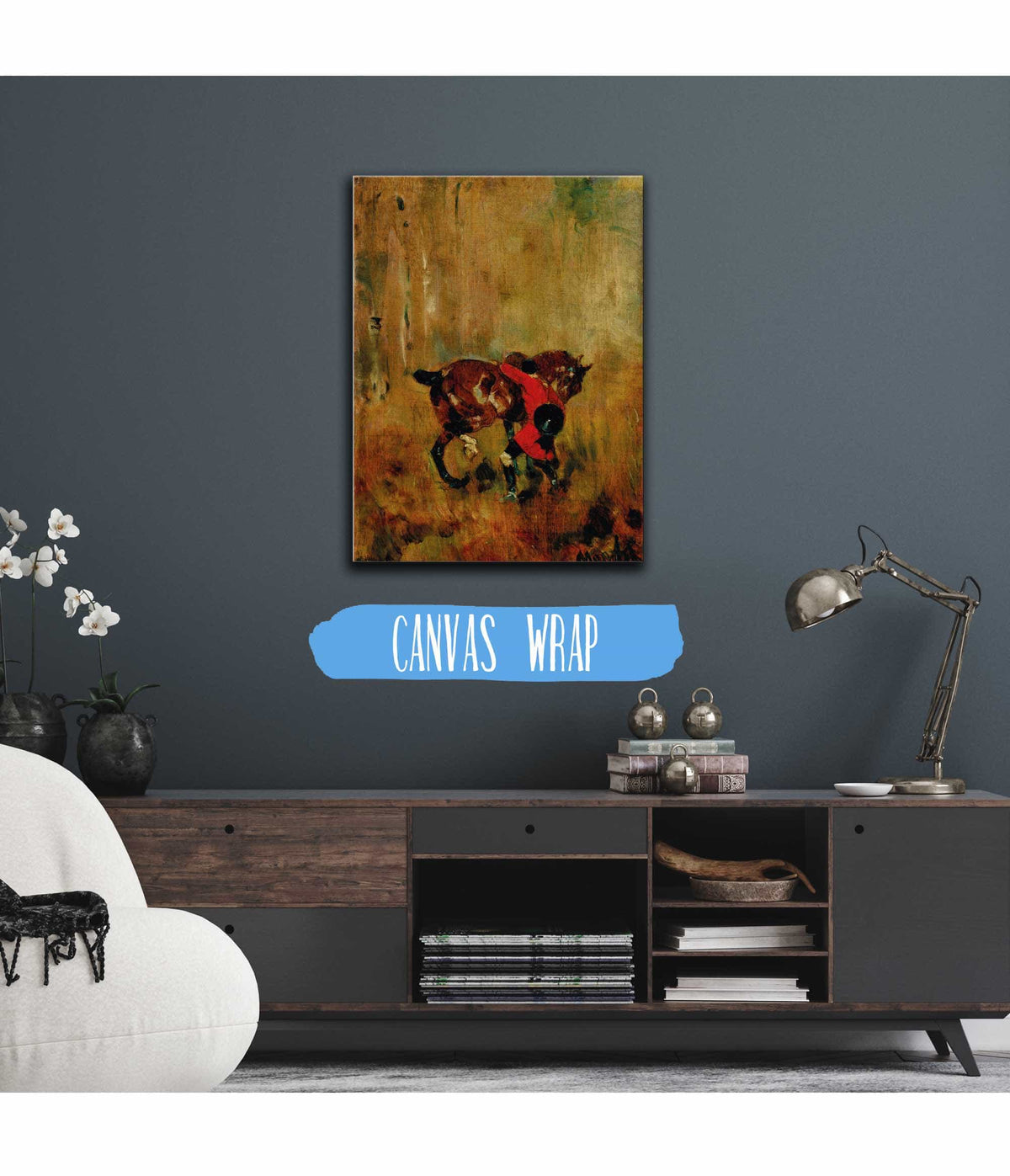 Cavalier De Chasse A Courre Ressanglant Son Cheval by Henri De Toulouse Lautrec