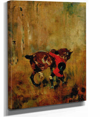 Cavalier De Chasse A Courre Ressanglant Son Cheval by Henri De Toulouse Lautrec