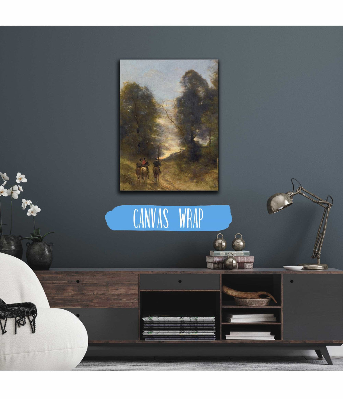 Cavaliers Gaulois Dans Un Paysage by Jean Baptiste Camille Corot