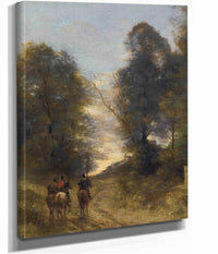 Cavaliers Gaulois Dans Un Paysage by Jean Baptiste Camille Corot