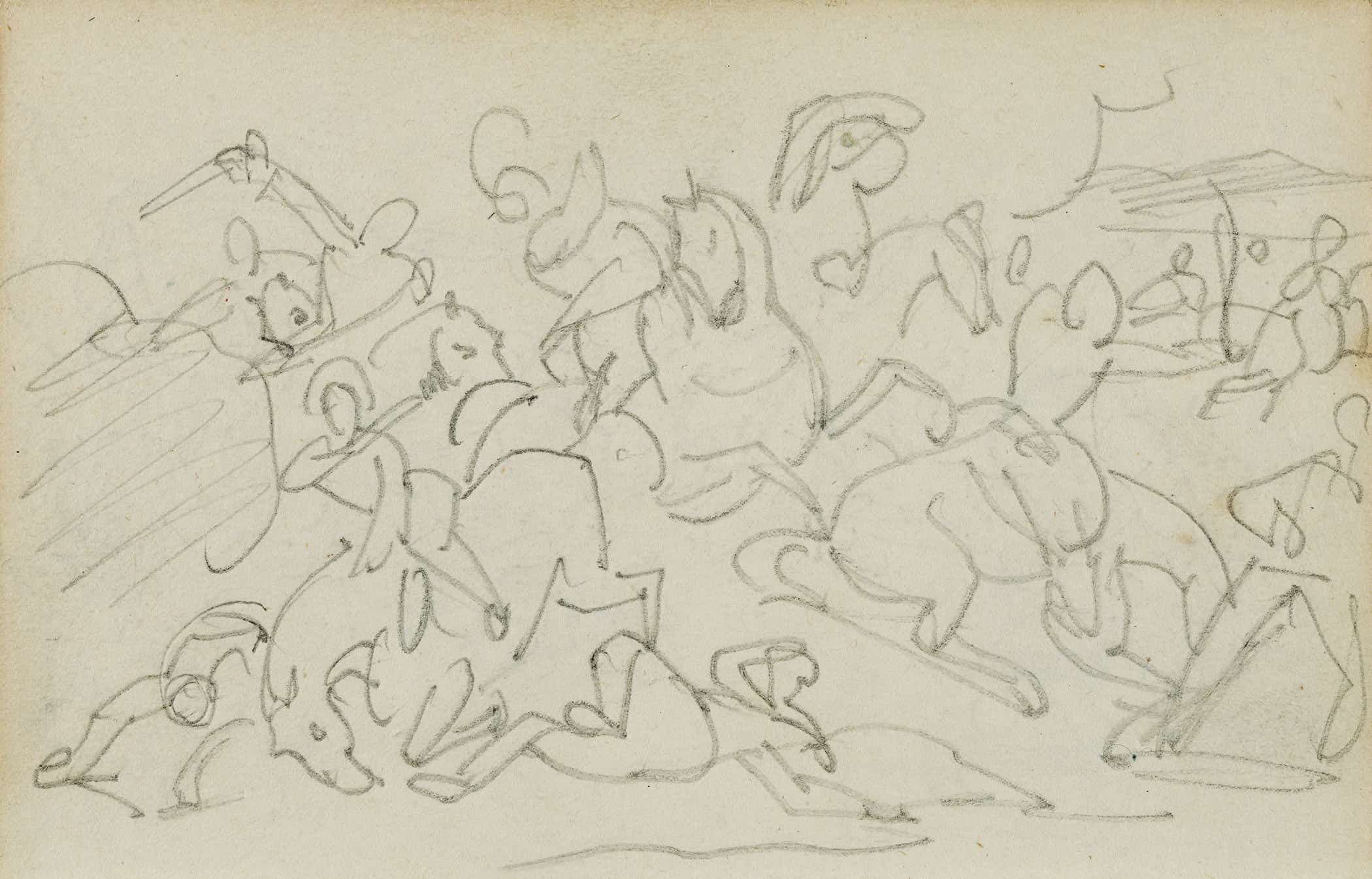 Cavalry Battle  by Theodore Gericault