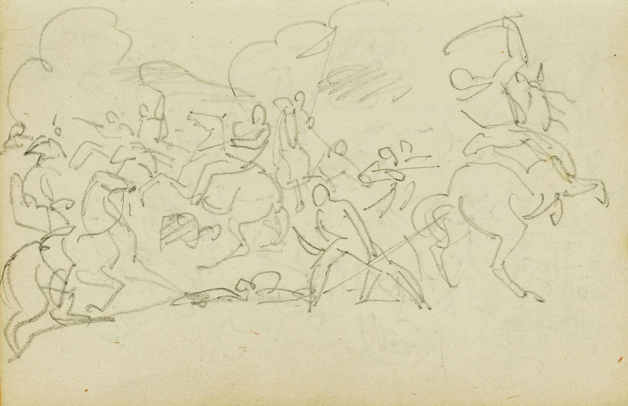 Cavalry Battle  by Theodore Gericault