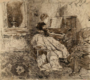 Cecilia De Madrazo Playing The Piano by Mariano Fortuny Marsal