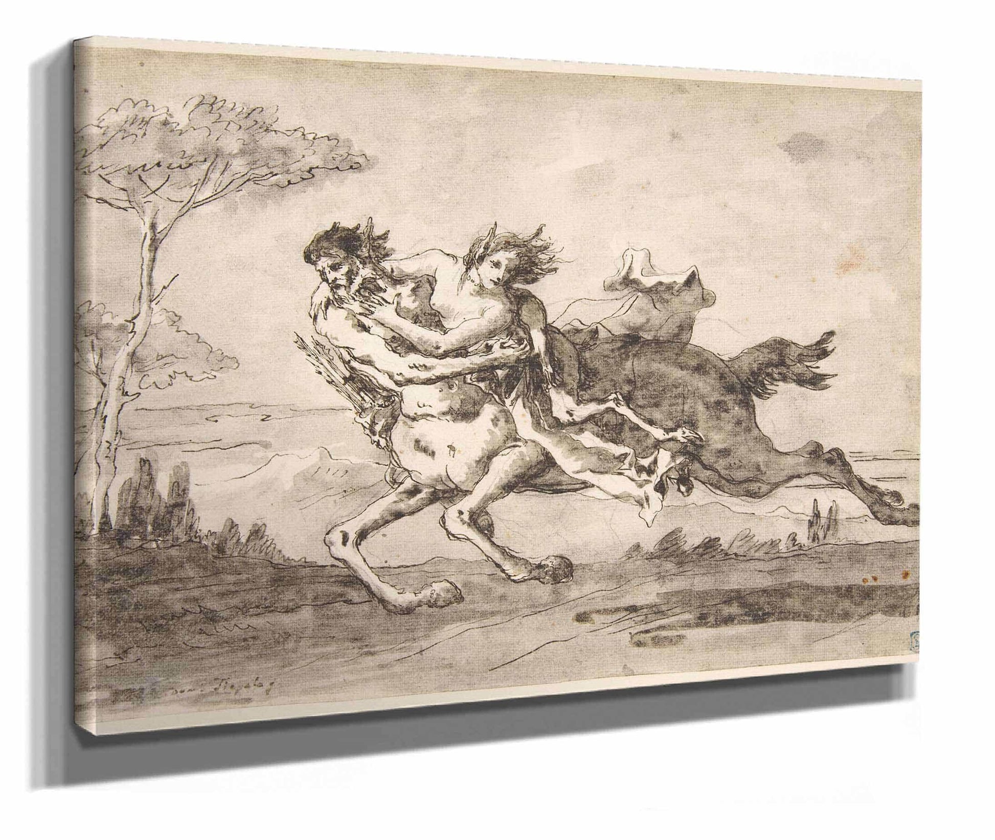 Centaur Abducting A Satyress  by Giovanni Domenico Tiepolo