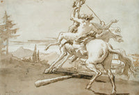Centaur Arrested In Flight A Female Faun On His Back by Giovanni Domenico Tiepolo