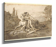 Centaur Embracing Nymph In A Wild Landscape  by Giovanni Domenico Tiepolo