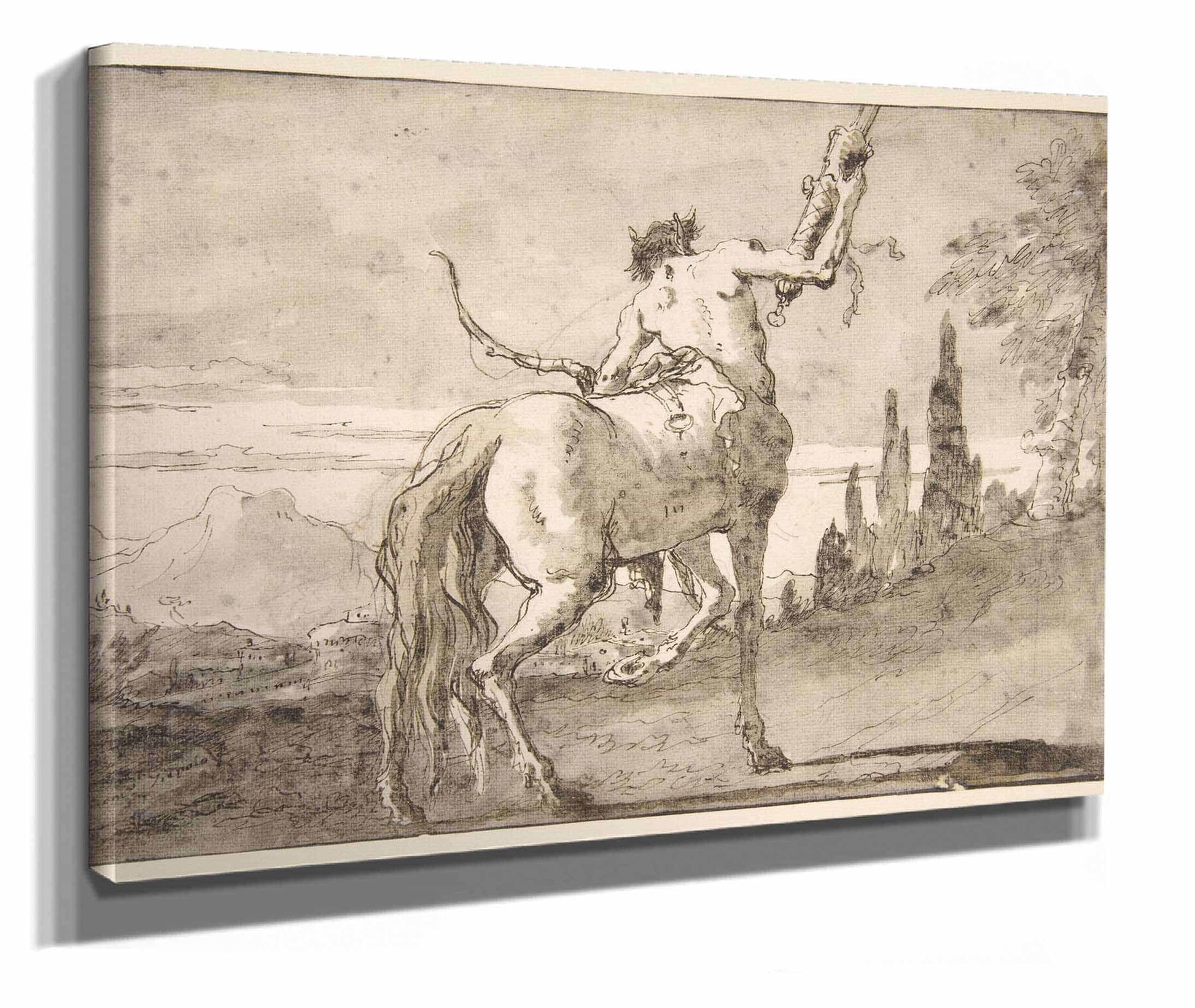 Centaur Holding Up A Quiver  by Giovanni Domenico Tiepolo