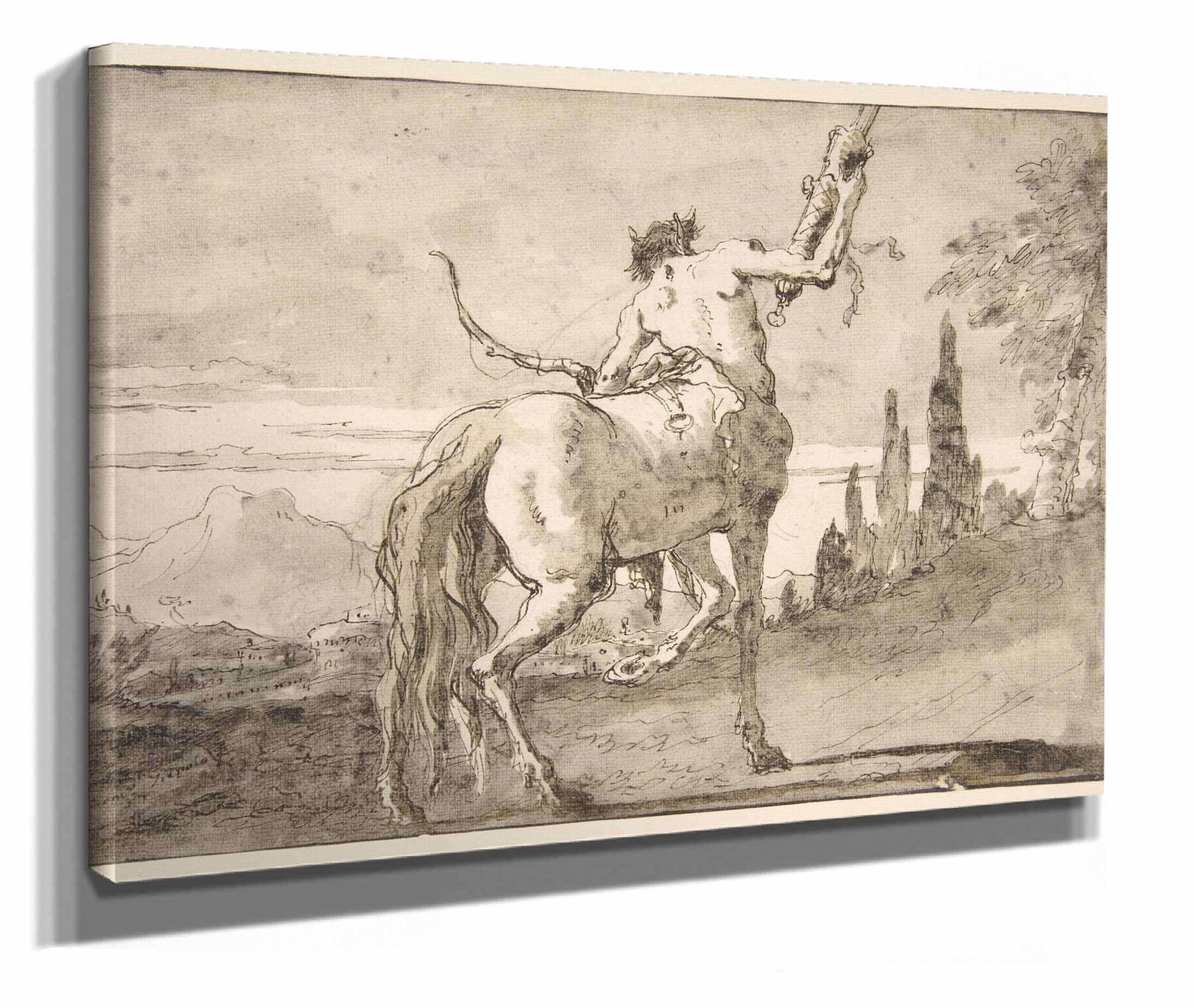 Centaur Holding Up A Quiver  by Giovanni Domenico Tiepolo
