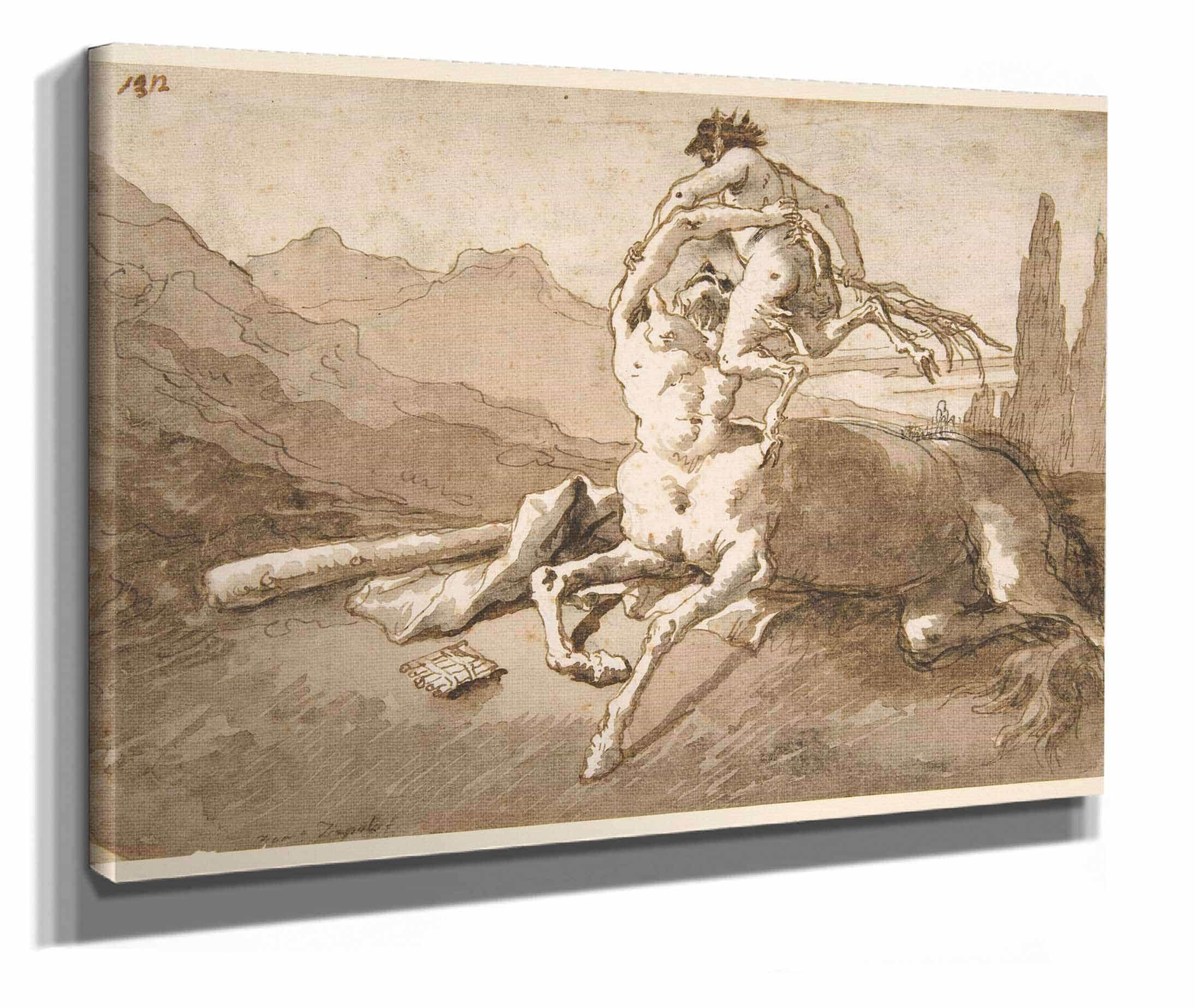 Centaur Holding Up A Youthful Satyr  by Giovanni Domenico Tiepolo