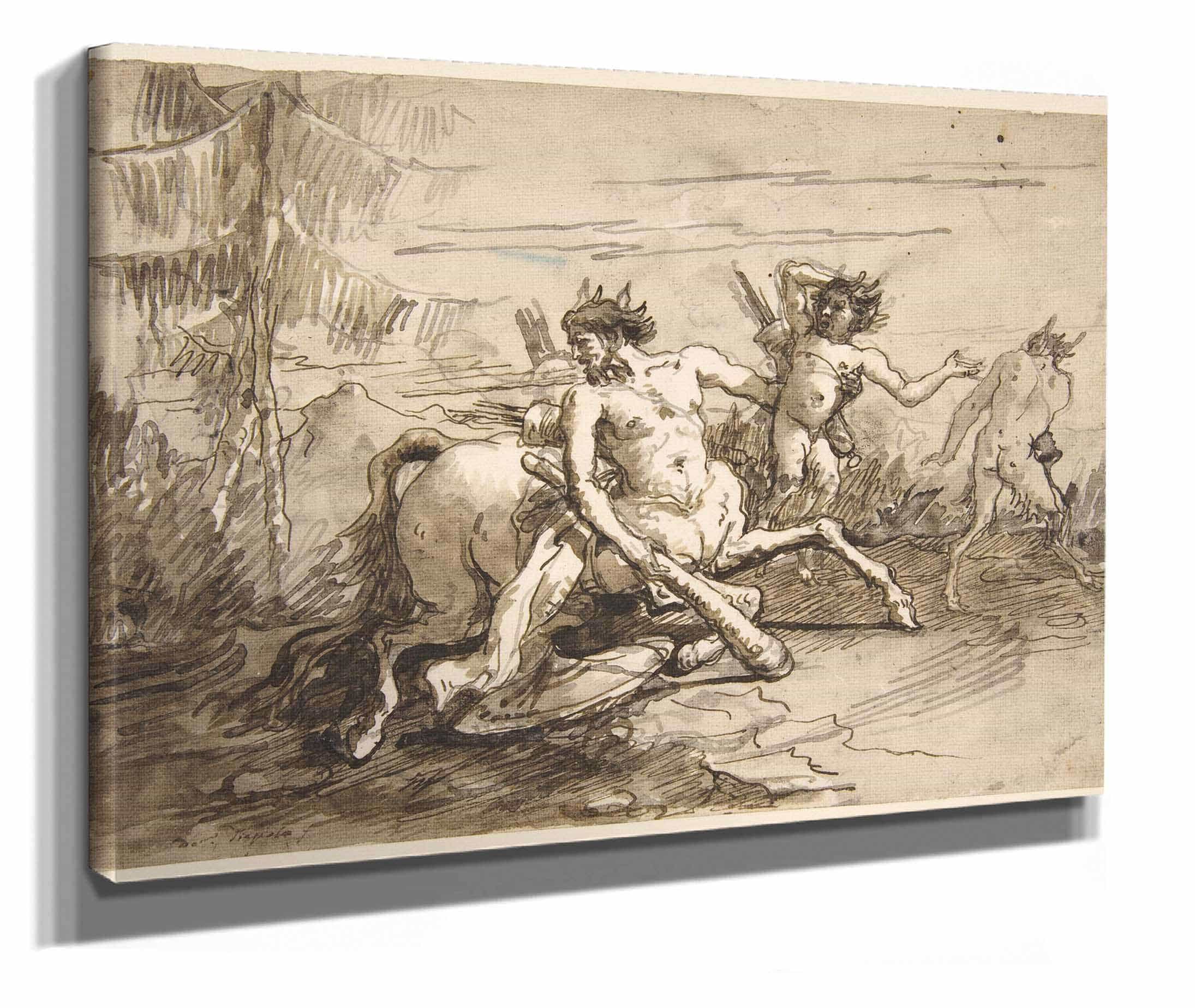 Centaur With A Club And Two Satyrs  by Giovanni Domenico Tiepolo