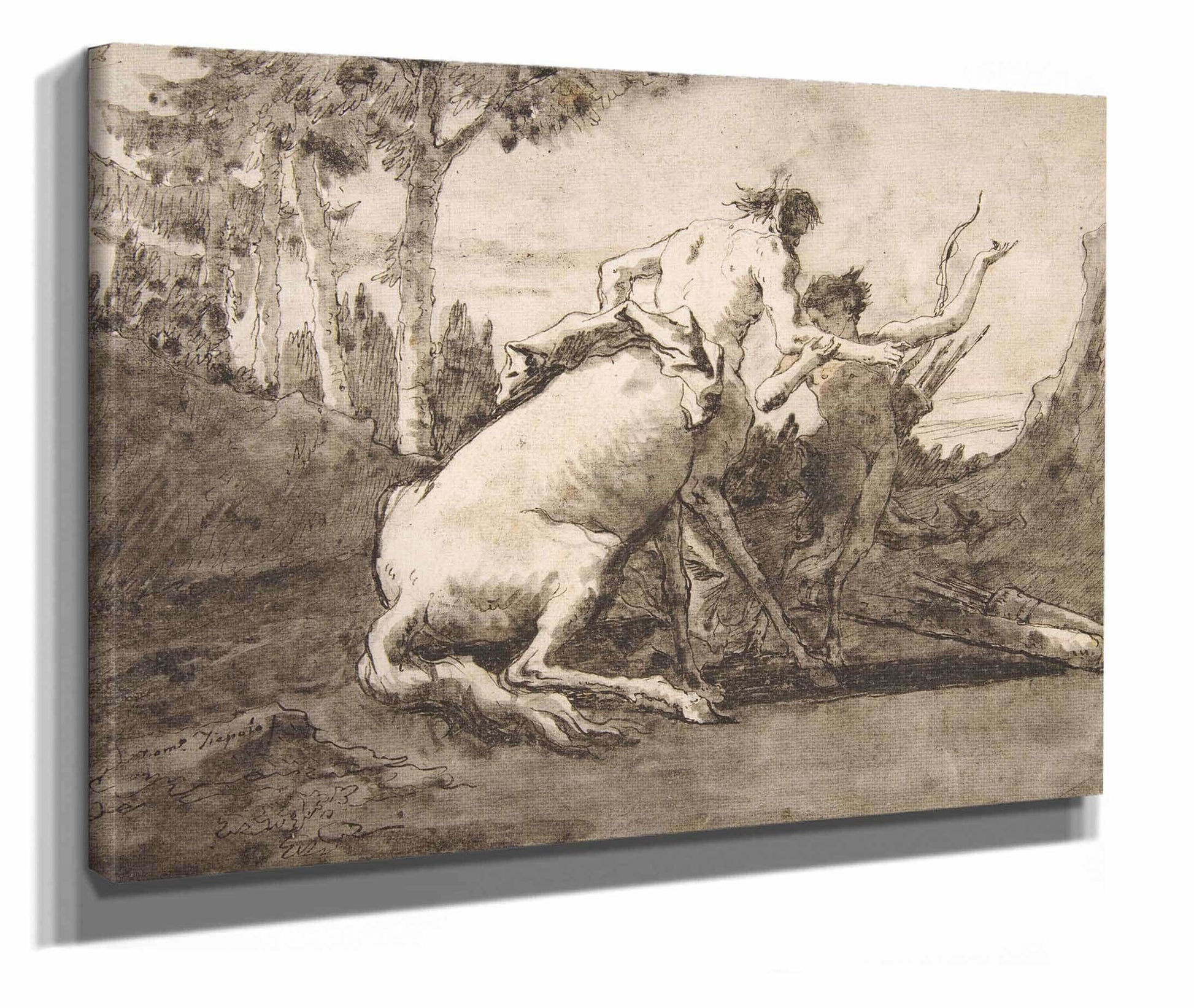 Centaur With A Young Satyr  by Giovanni Domenico Tiepolo