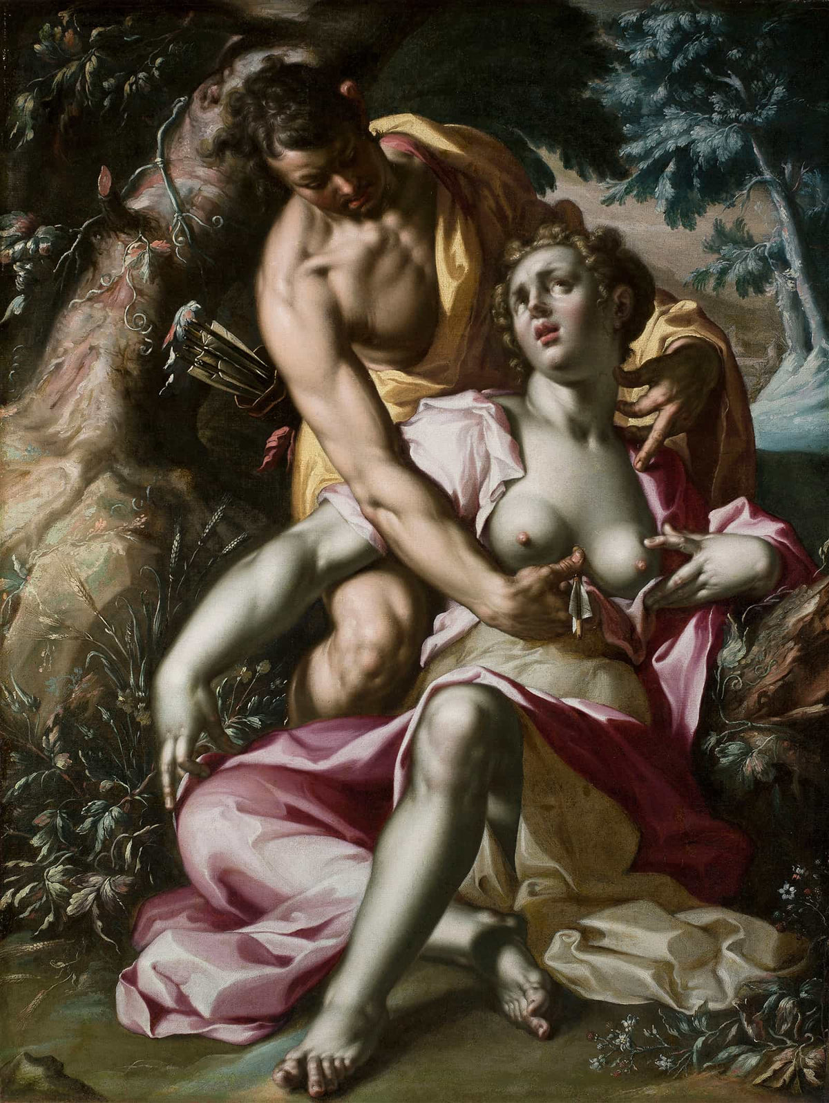 Cephalus And Procris The Death Of Procris   by Joachim Wtewael