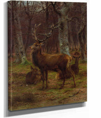 Cerf Et Biches Dans La Foret Automne by Rosa Bonheur