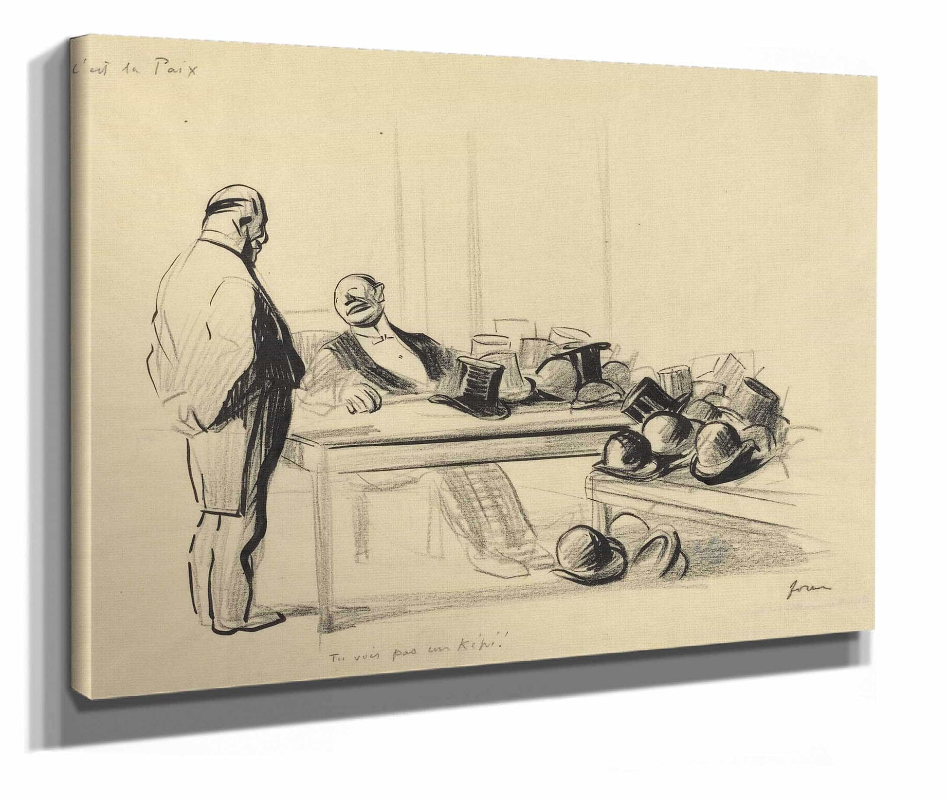 Cest La Paix Tu Vois Pas Un Kepi by Jean Louis Forain