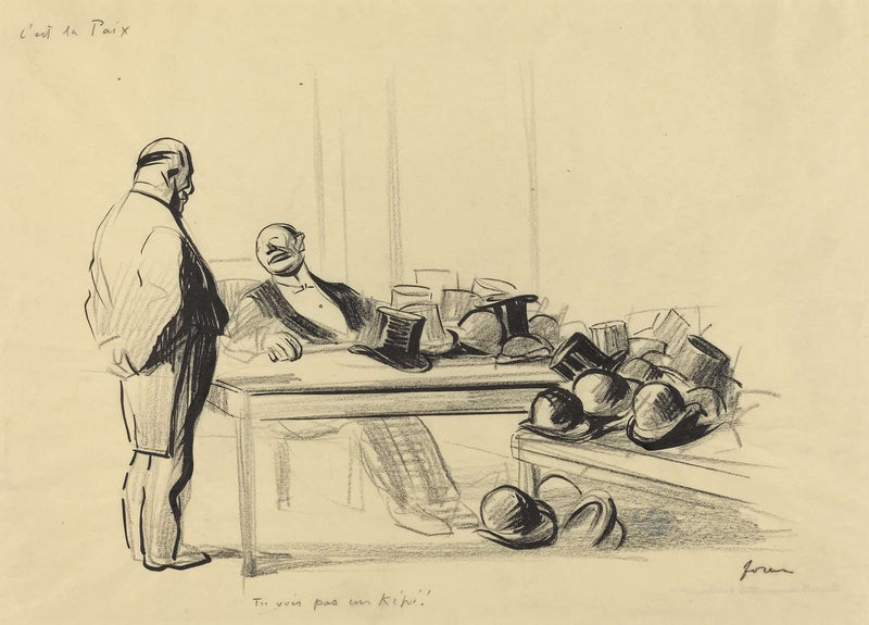 Cest La Paix Tu Vois Pas Un Kepi by Jean Louis Forain
