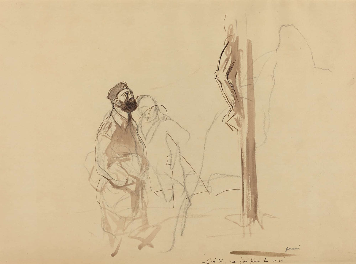 Cest La Que Jai Fini Le Cure by Jean Louis Forain