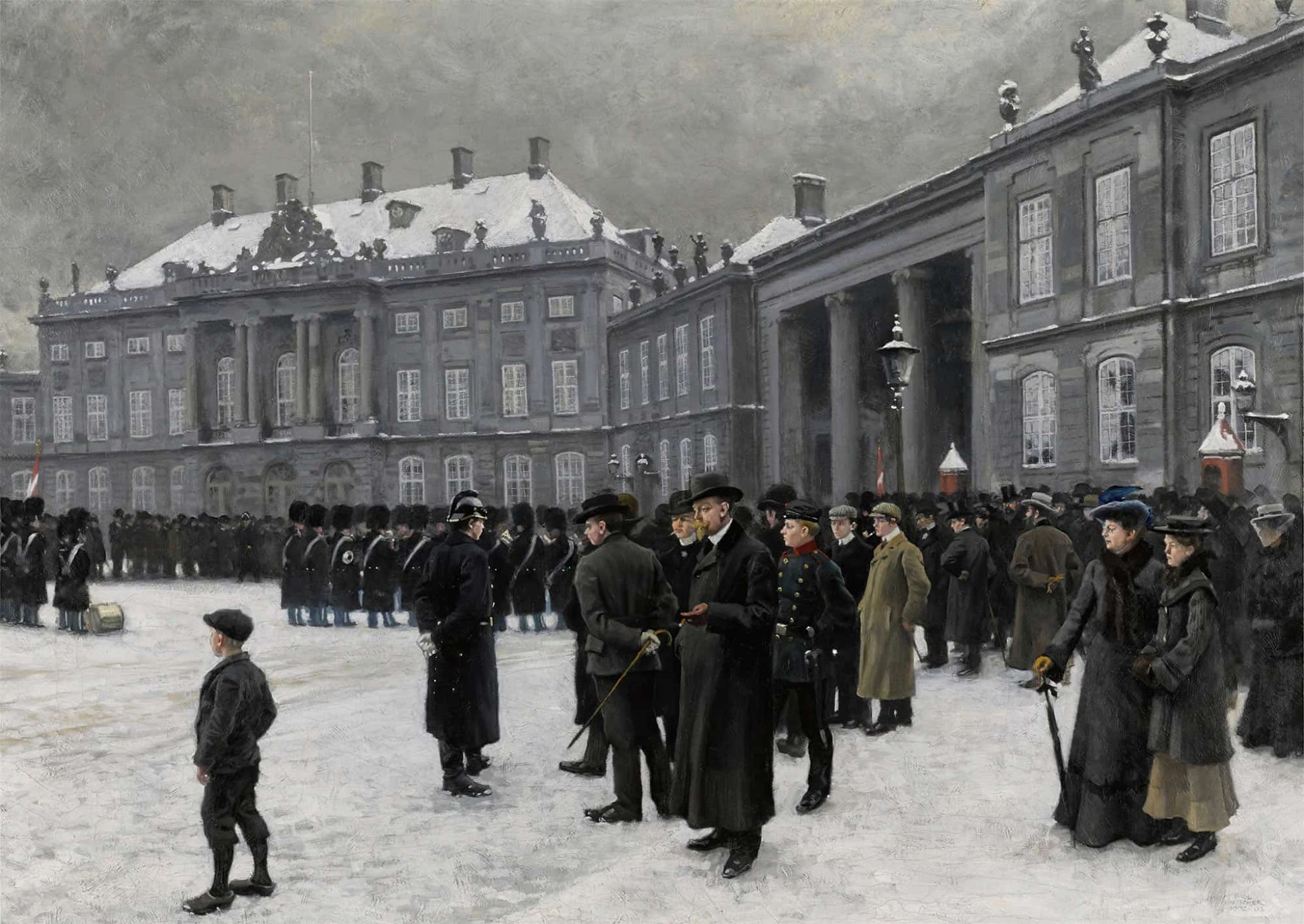 Changing Of The Guard At Amalienborg Palace by Paul Fischer
