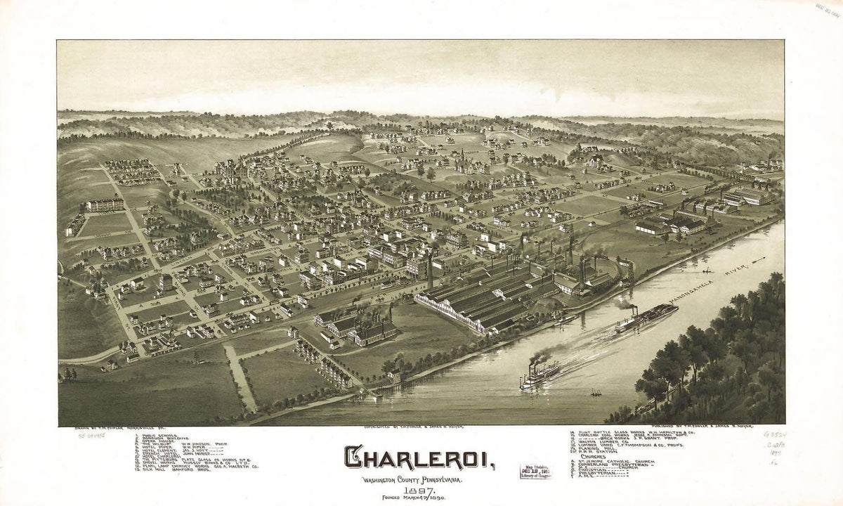 Charleroi Washington County Pennsylvania 1897  State Of Pennsylvania