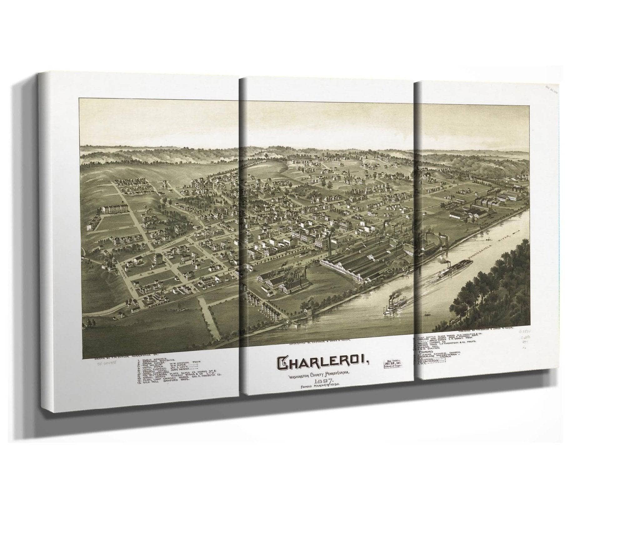 Charleroi Washington County Pennsylvania 1897  State Of Pennsylvania