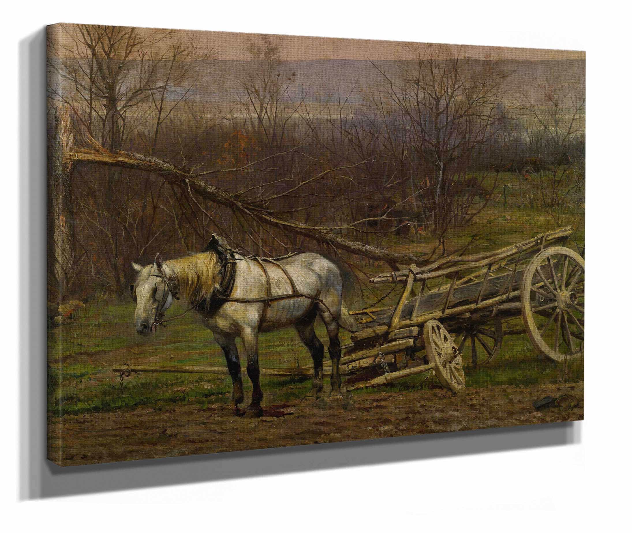 Charrette Attelee Dun Cheval Blanc by Jean Baptiste Edouard Detaille