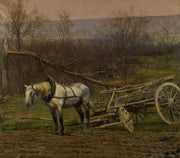 Charrette Attelee Dun Cheval Blanc by Jean Baptiste Edouard Detaille