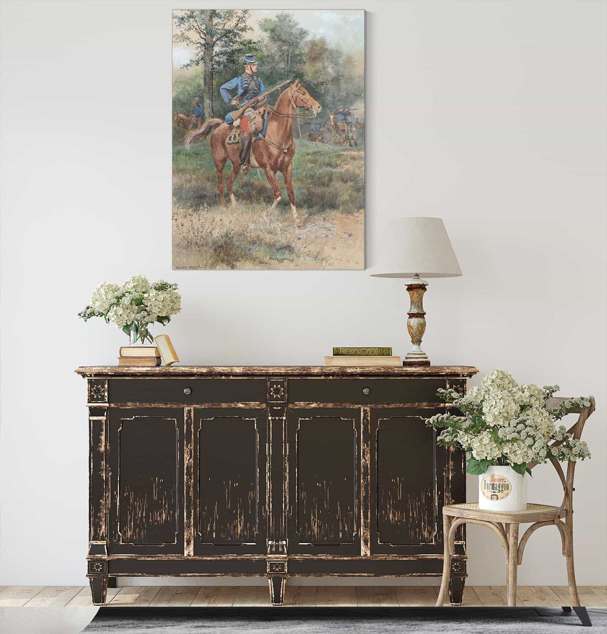 Chasseur A Cheval Soldier On Horseback by Jean Baptiste Edouard Detaille