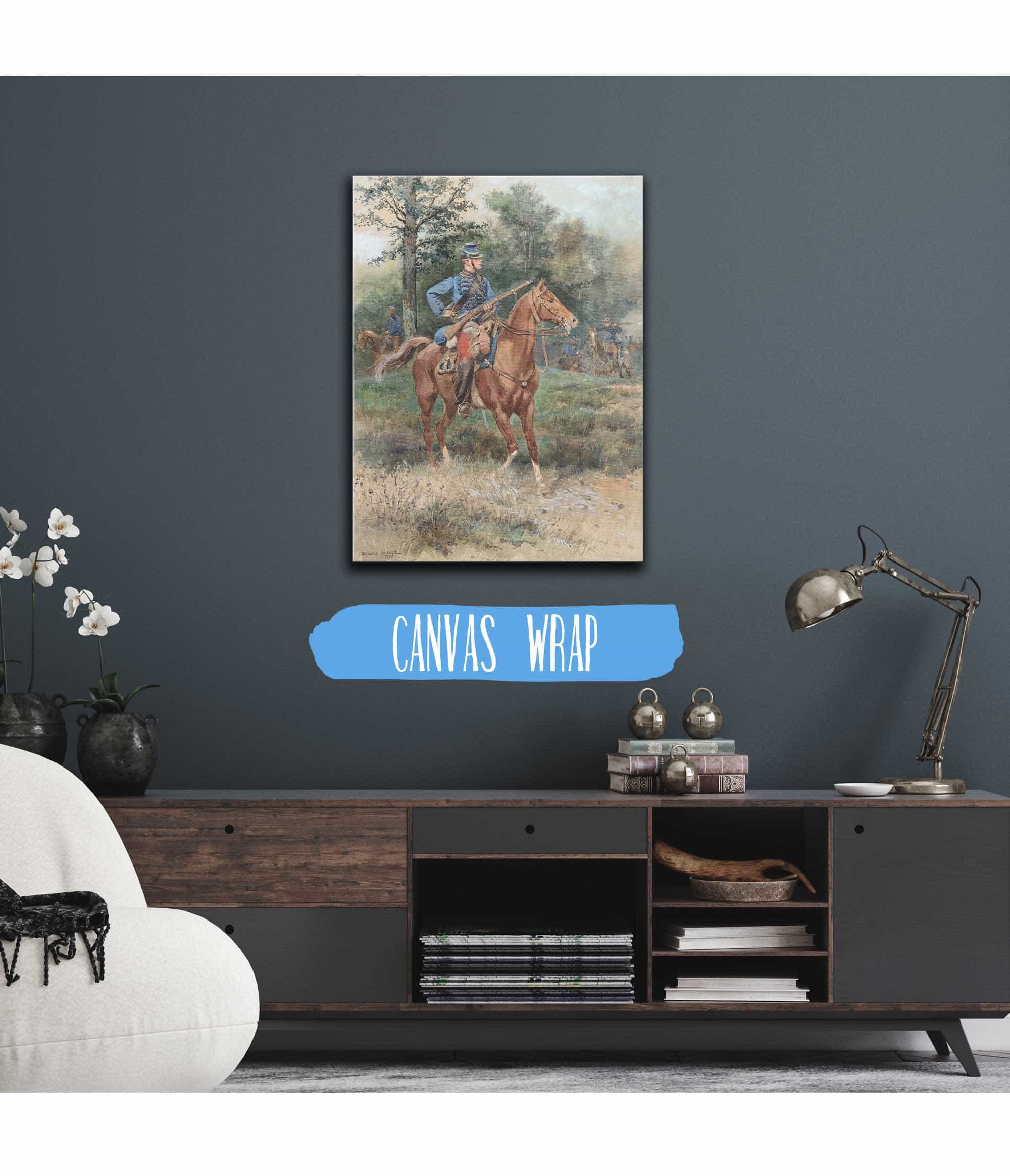 Chasseur A Cheval Soldier On Horseback by Jean Baptiste Edouard Detaille
