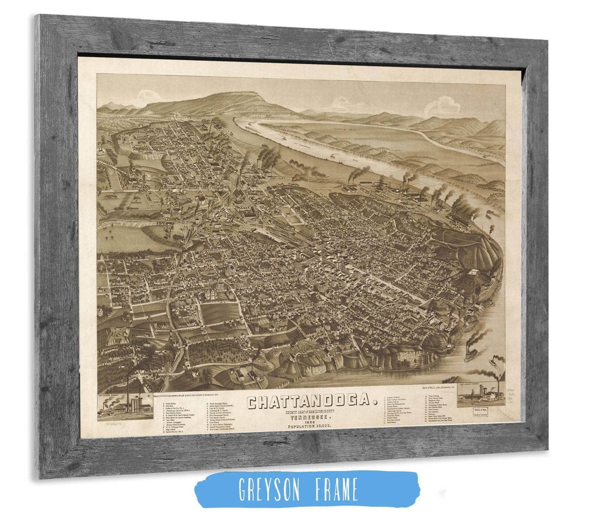 Chattanooga County Seat Of Hamilton County Tennessee 1886 State of Tennessee