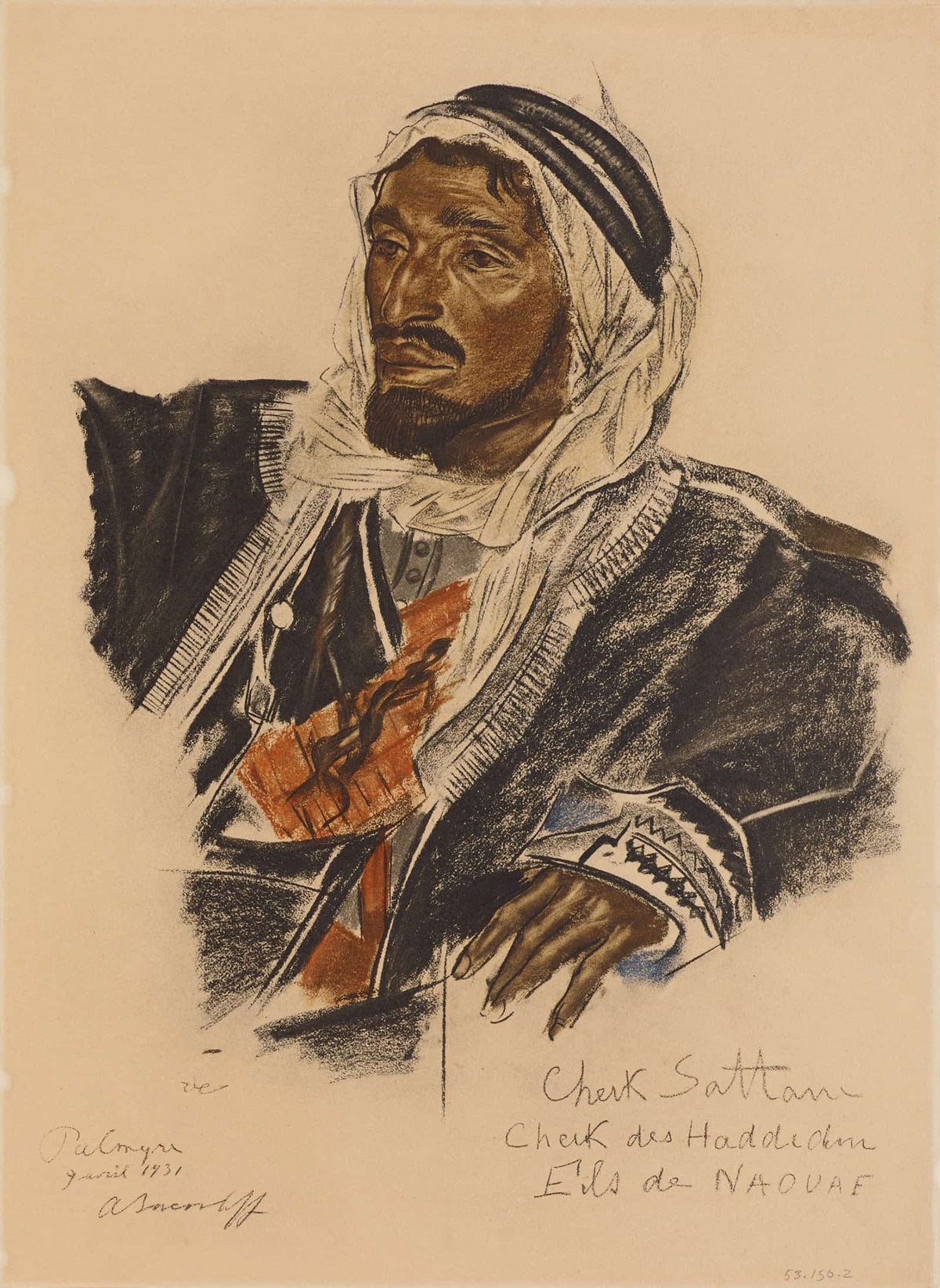 Cheikh Sattane Chef De La Tribu Haddidine Palmyre by Alexander Evgenievich Yakovlev