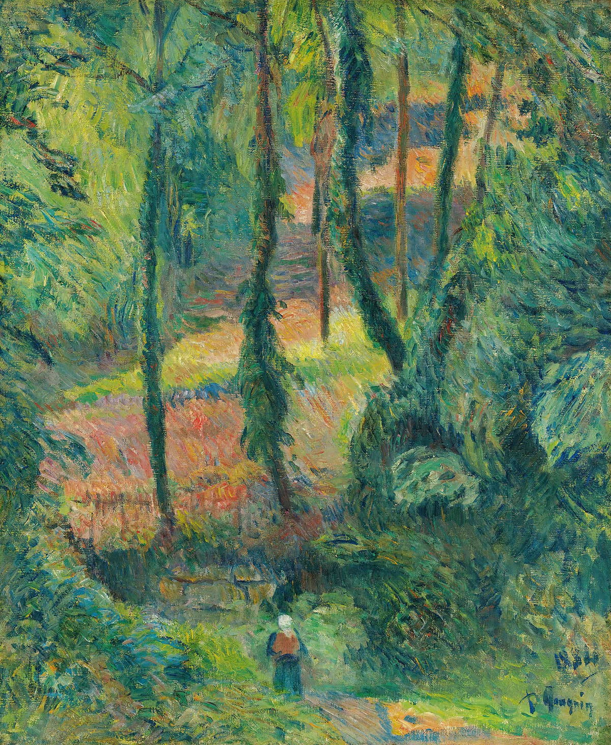 Chemin Creux Dans Une Pente Boisee by Paul Gauguin