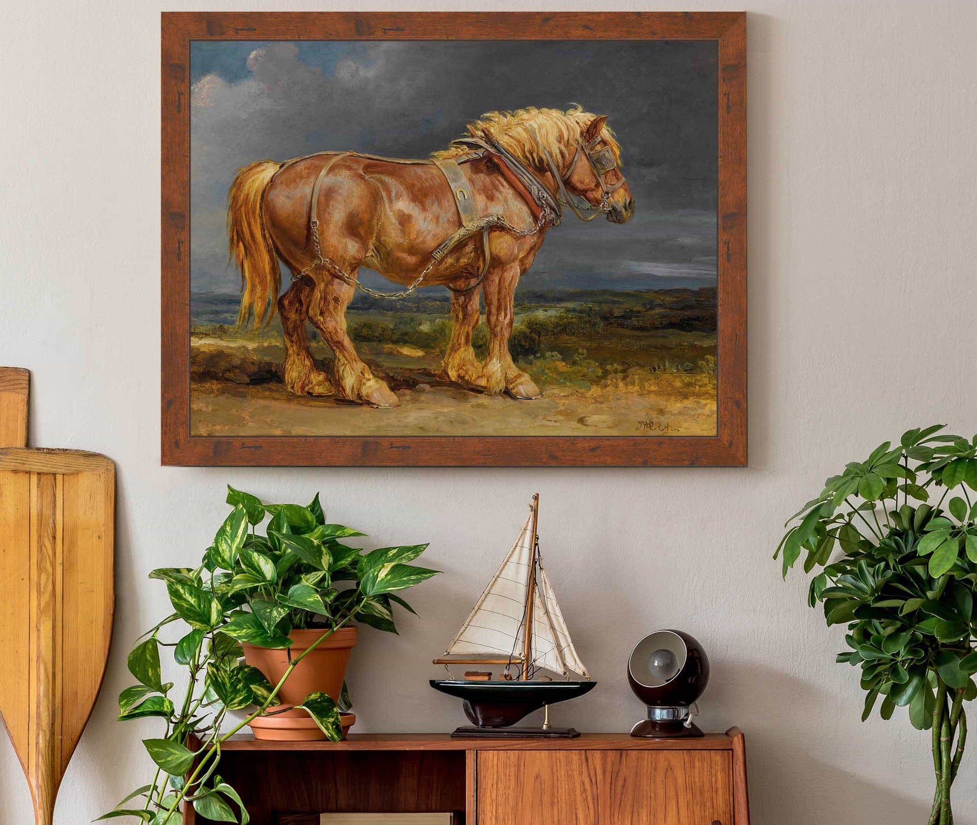 Cheshunt The Shire Horse Elephant In An Extensive Landscape by James Ward
