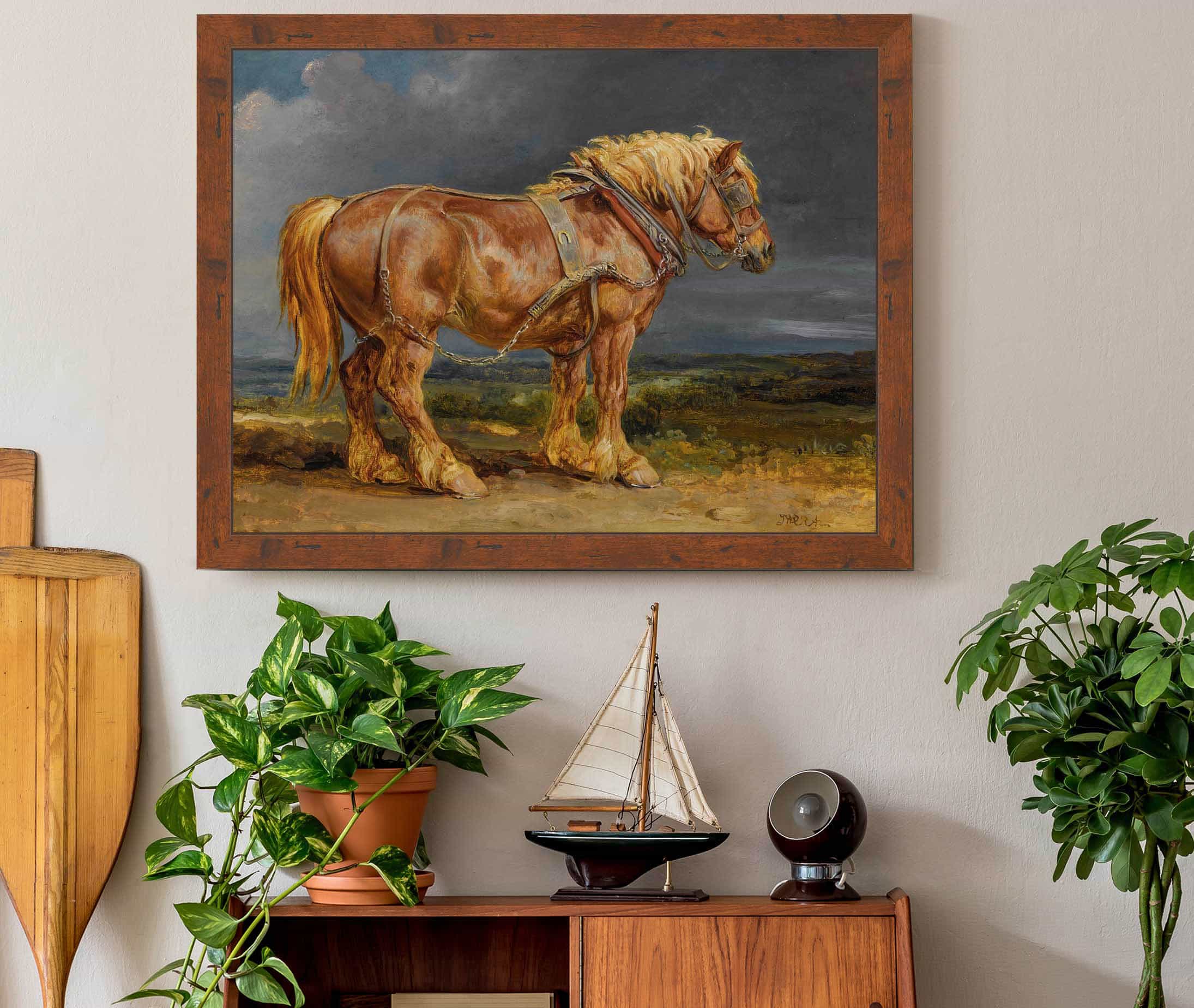 Cheshunt The Shire Horse Elephant In An Extensive Landscape by James Ward