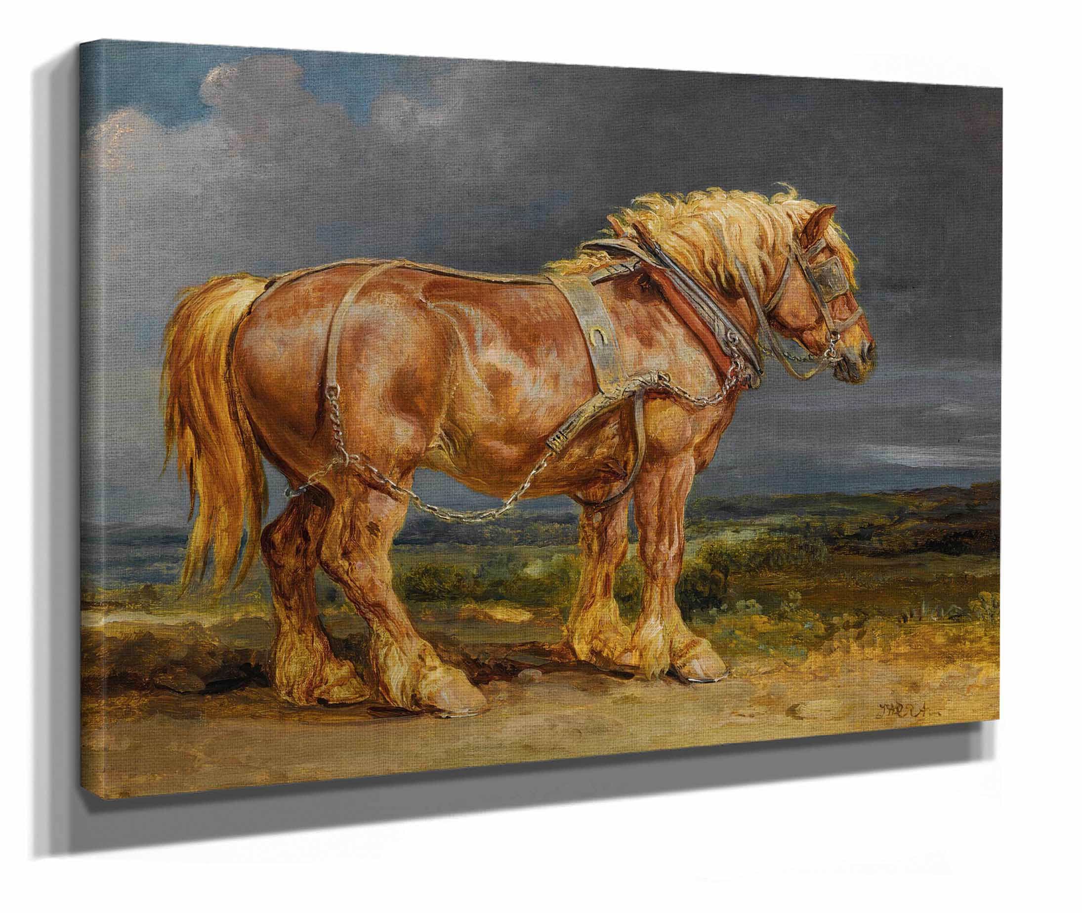 Cheshunt The Shire Horse Elephant In An Extensive Landscape by James Ward