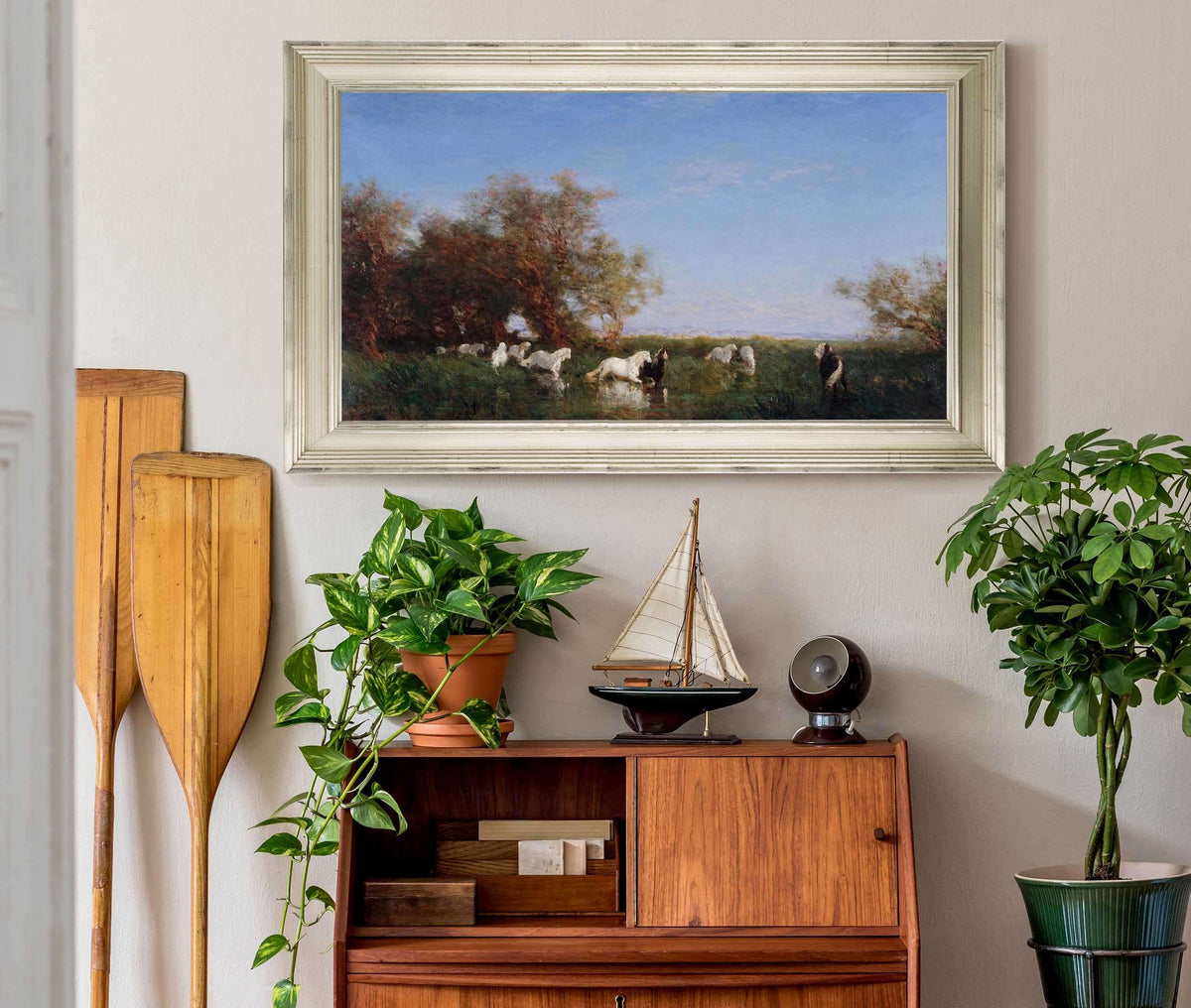 Chevaux Sauvages En Camargue by Felix Ziem