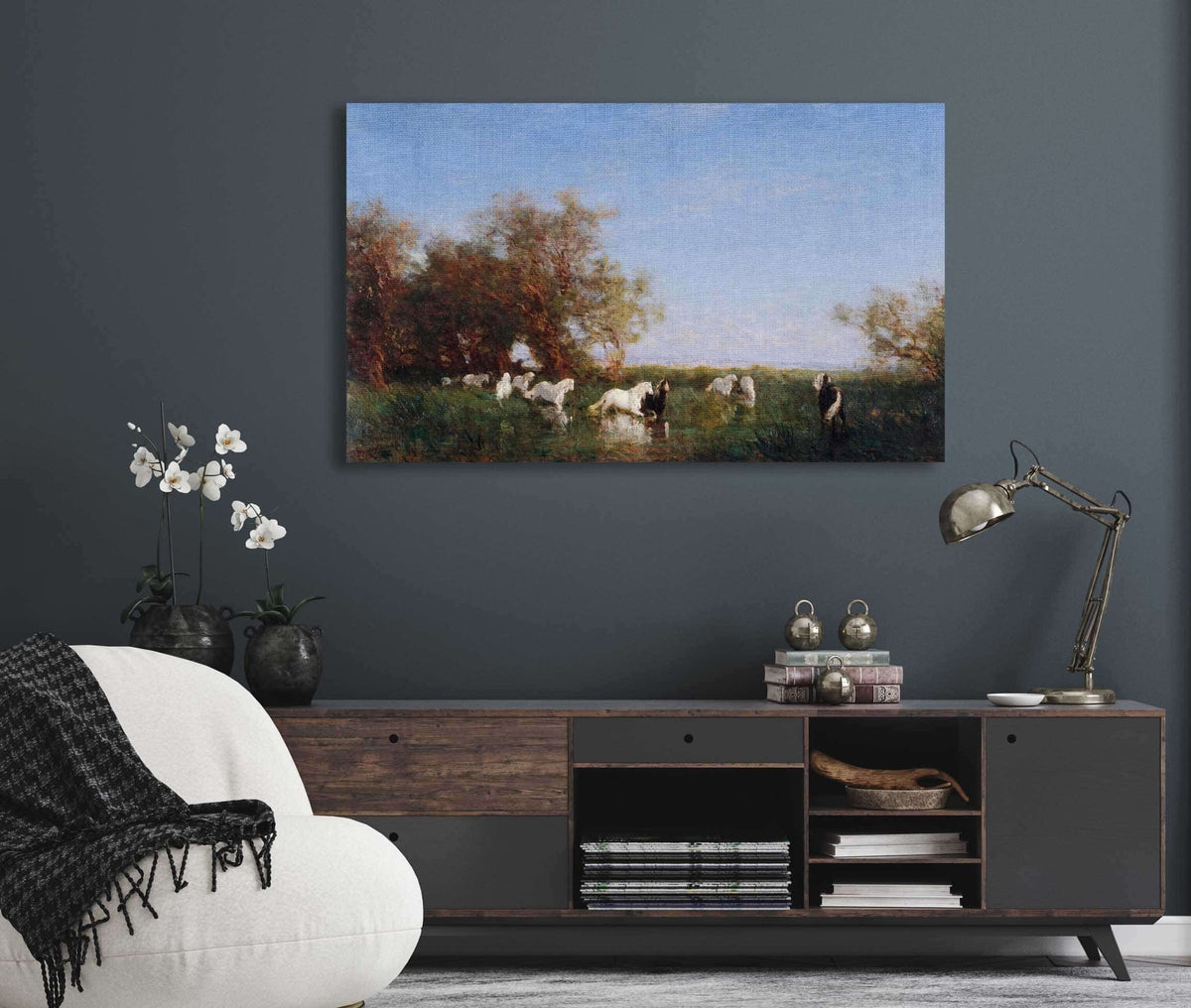 Chevaux Sauvages En Camargue by Felix Ziem