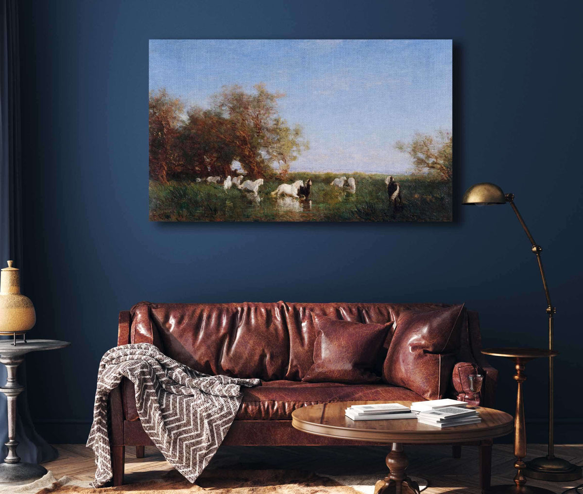 Chevaux Sauvages En Camargue by Felix Ziem