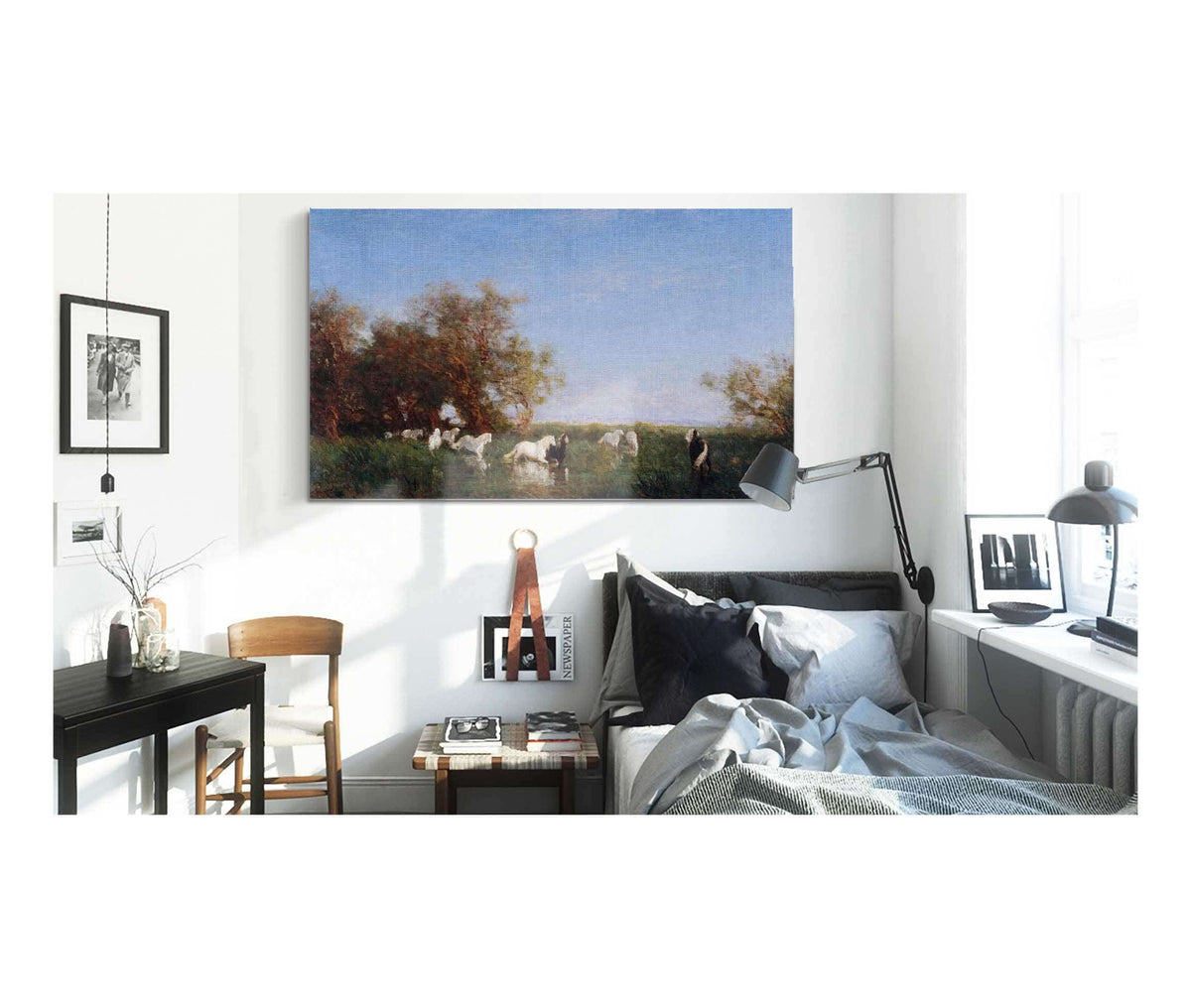 Chevaux Sauvages En Camargue by Felix Ziem