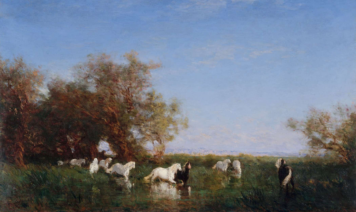 Chevaux Sauvages En Camargue by Felix Ziem