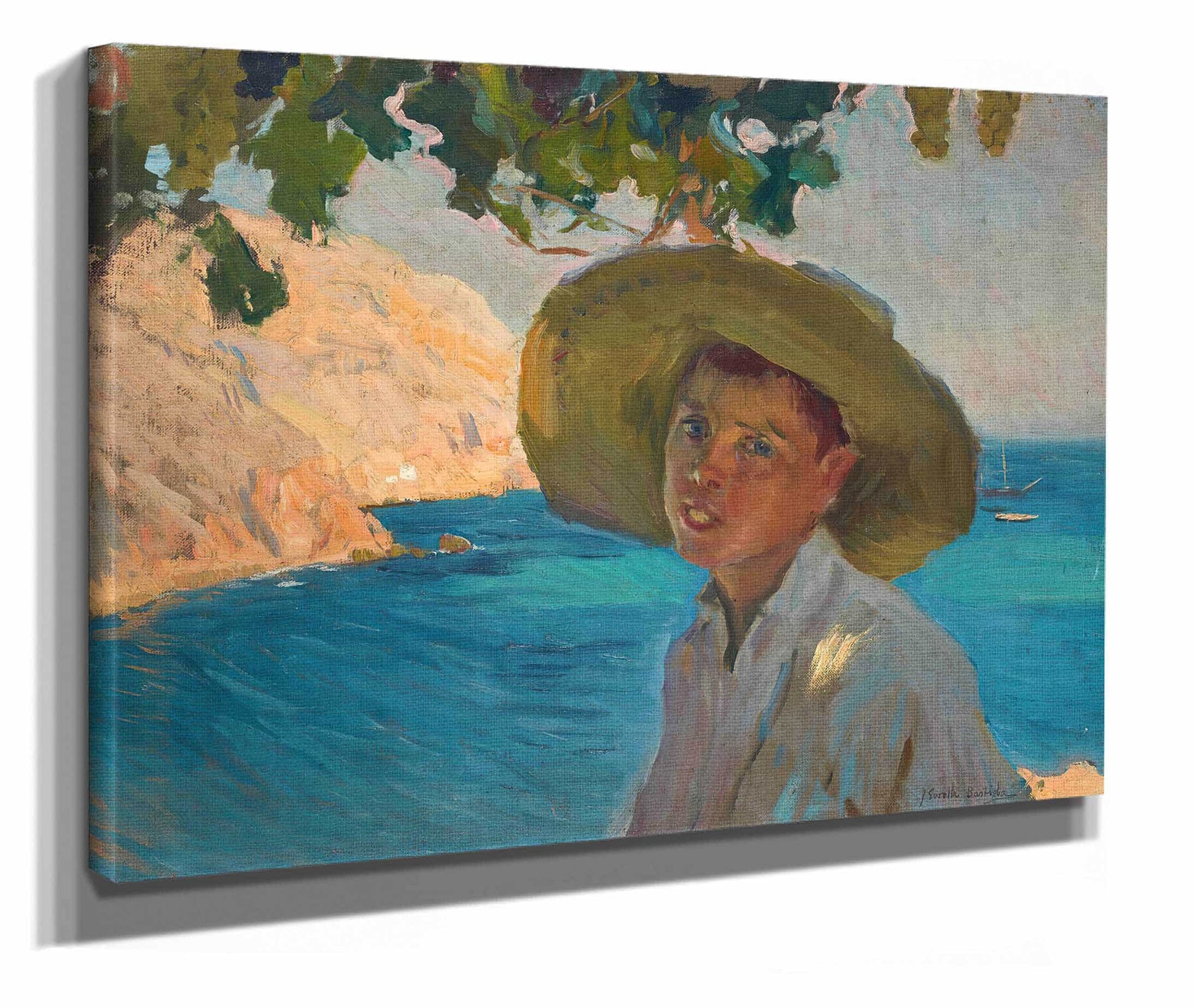 Chico Con Sombrero Javea Boy With Sombrero Javea by Joaquin Sorolla