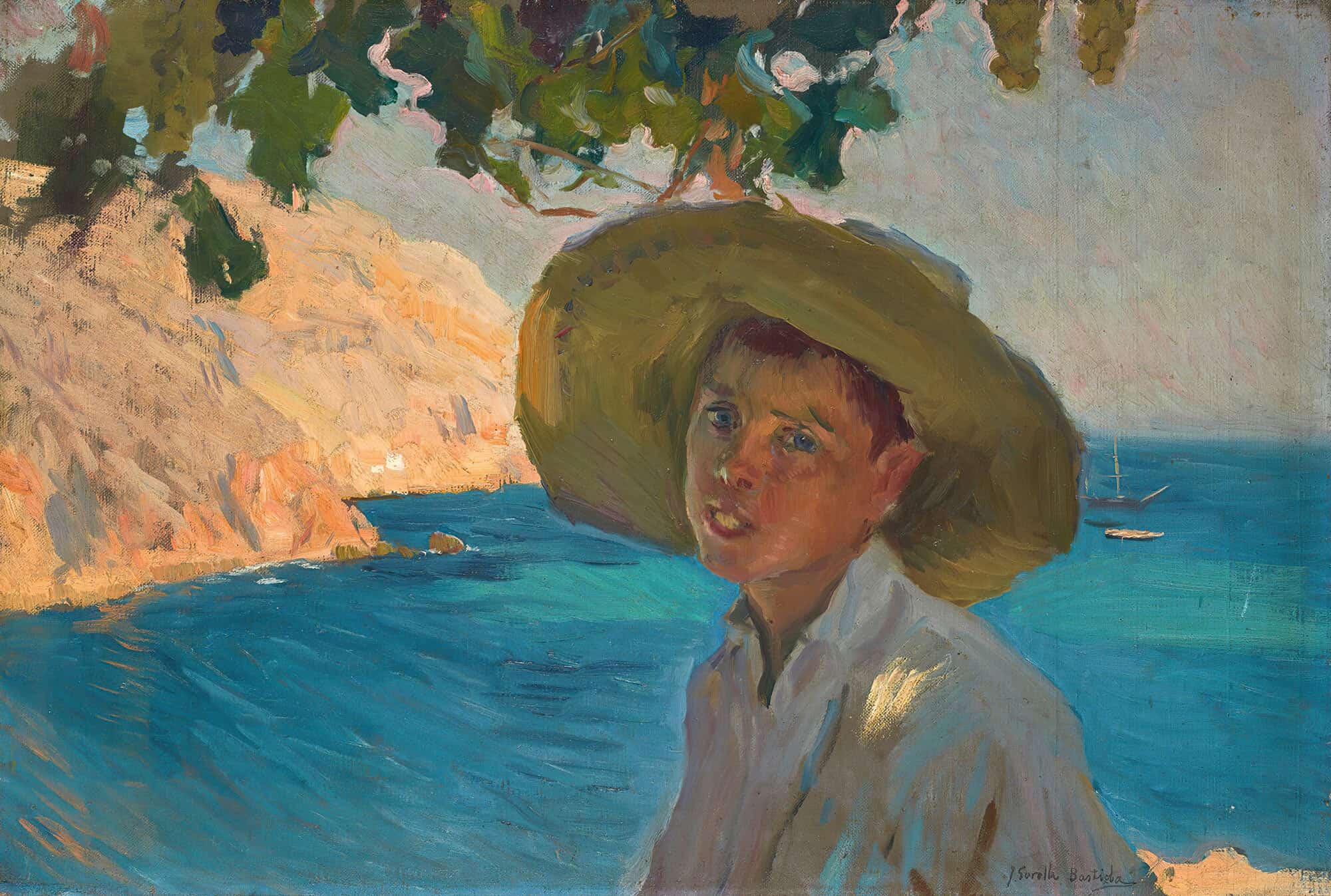 Chico Con Sombrero Javea Boy With Sombrero Javea by Joaquin Sorolla