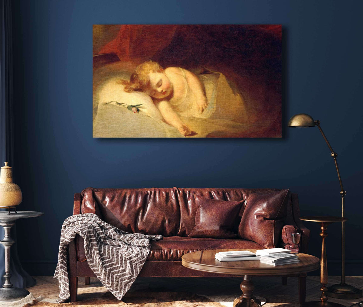 Child Asleep The Rosebud by Thomas Sully