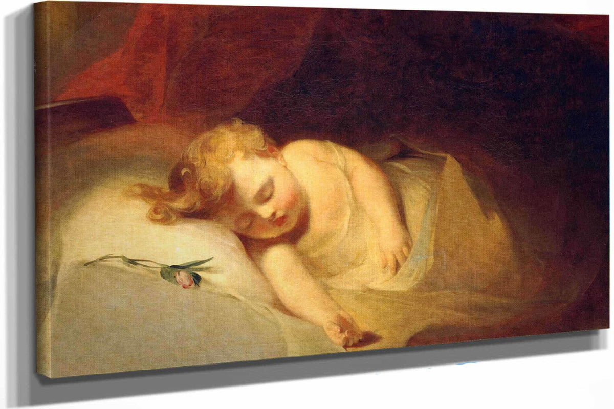Child Asleep The Rosebud by Thomas Sully