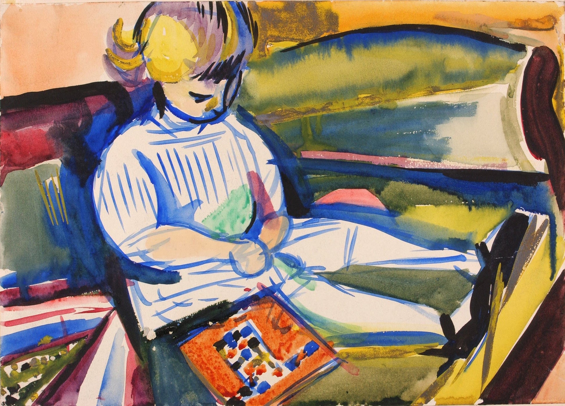 Child On Sofa by Henry Lyman Sayen