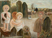 Children In A Village Backyard by Tadeusz Makowski