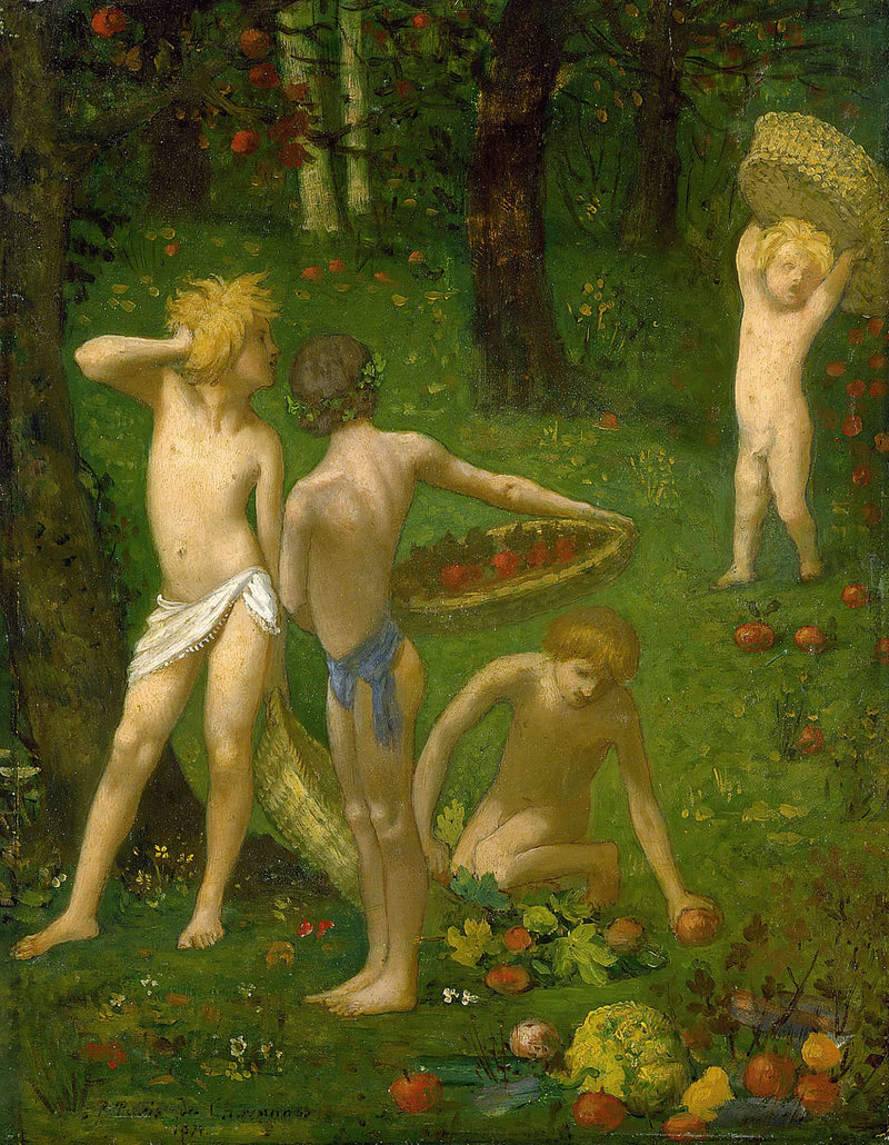 Children In An Orchard by Pierre Puvis De Chavannes