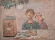 Children In Front Of A Cage With Little Birds by Tadeusz Makowski