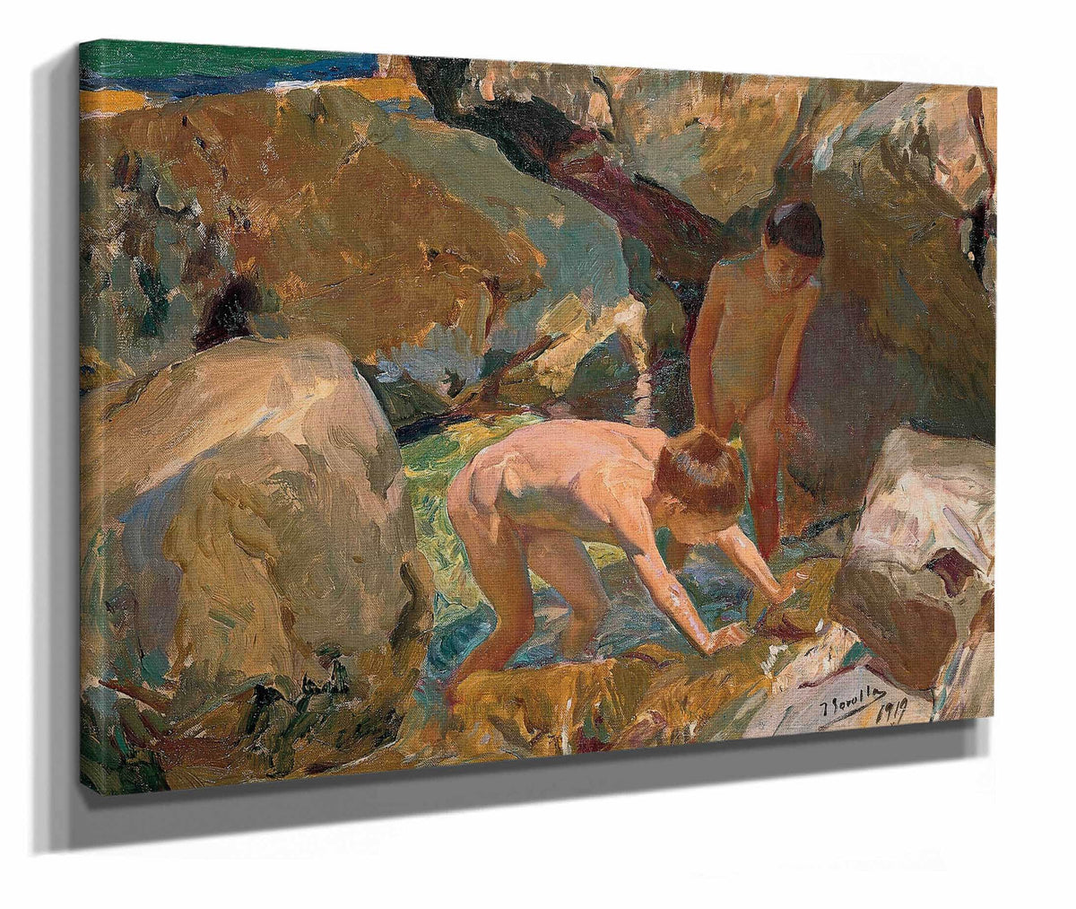 Children Looking For Shellfish by Joaquin Sorolla