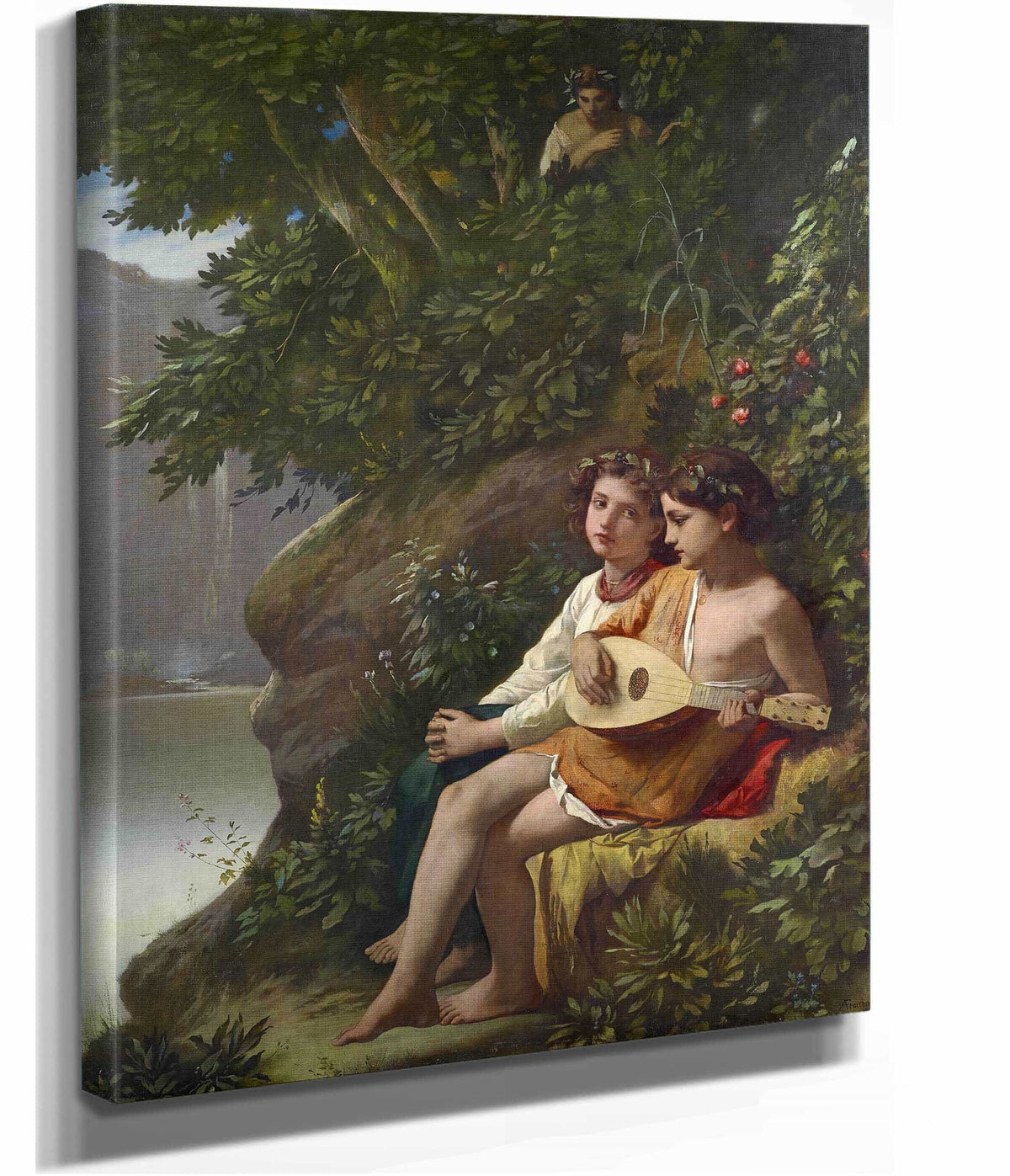 Children Making Music Overheard By A Nymph by Anselm Feuerbach