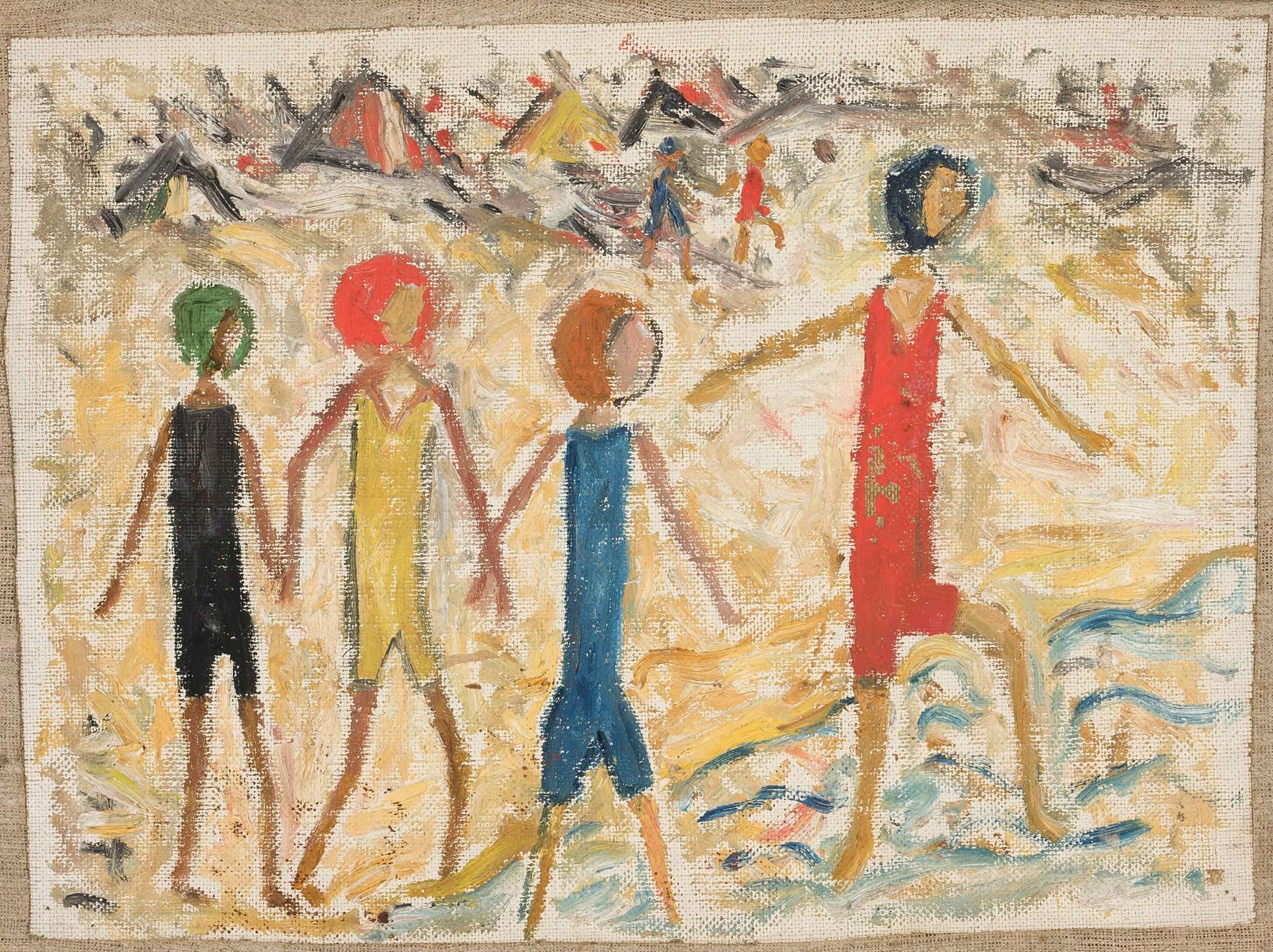 Children On A Beach by Tadeusz Makowski